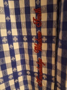 Robert Graham Boys Blue Gingham Playing Cards Shirt  14/16